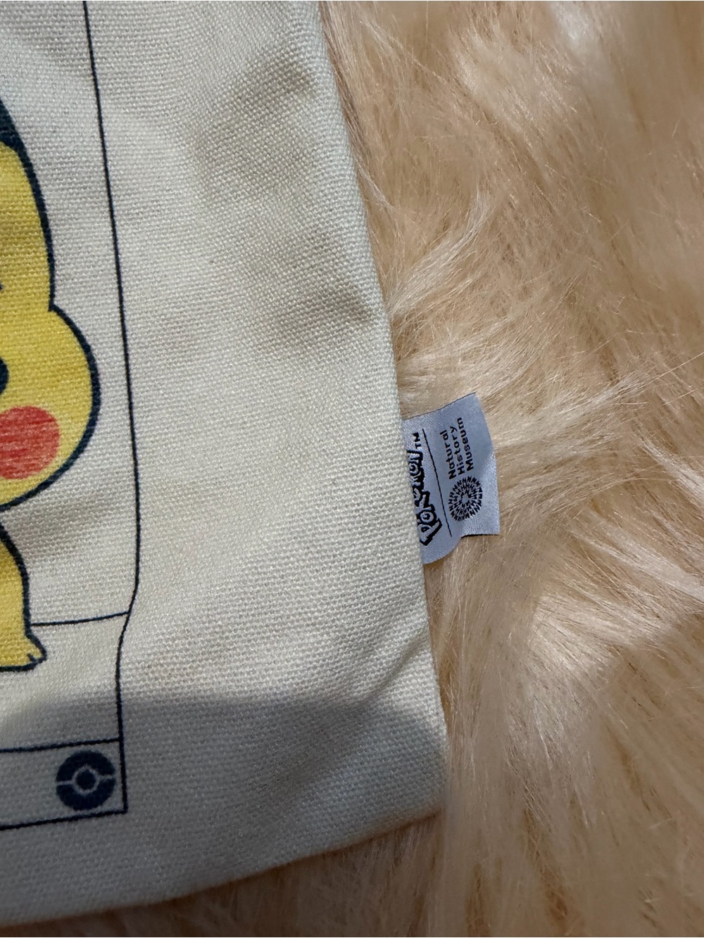 Pokemon Beige Canvas Pikachu Graphic Tote with Black Straps - Picture 10 of 10